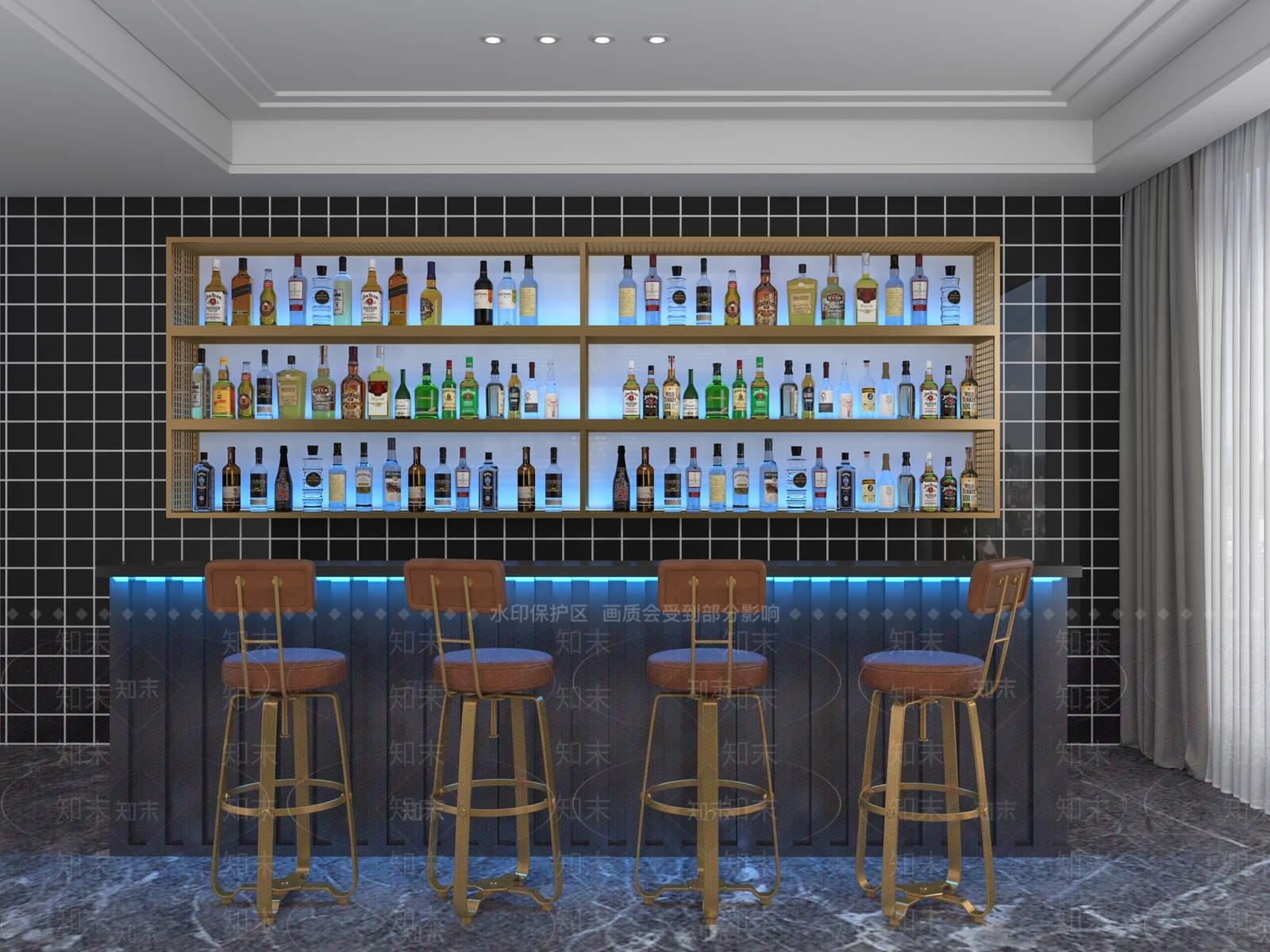 现代酒柜3D模型下载【ID:1168694867】