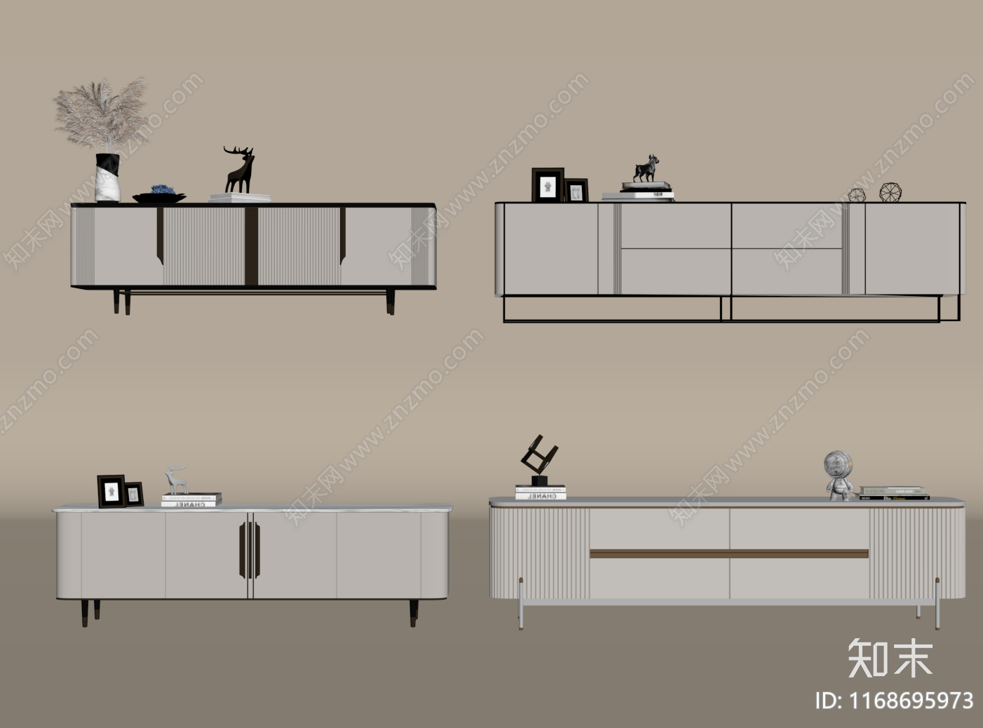 现代奶油电视柜SU模型下载【ID:1168695973】