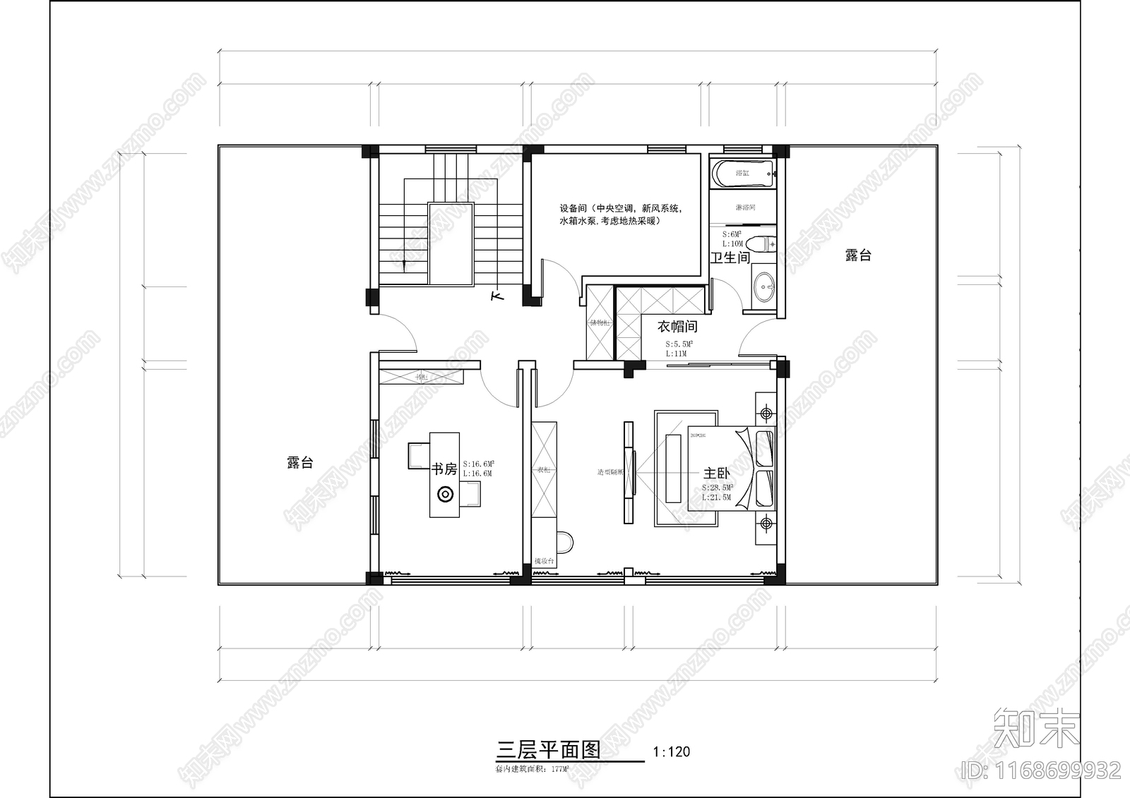 新中式现代整体家装空间cad施工图下载【ID:1168699932】