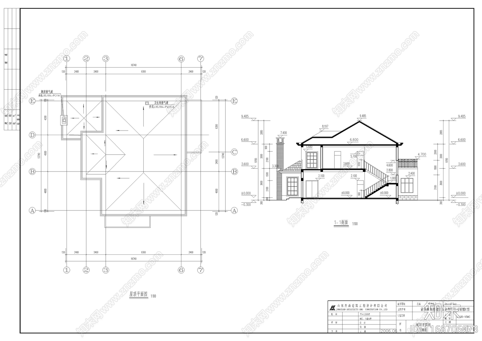 欧式别墅建筑cad施工图下载【ID:1168706073】