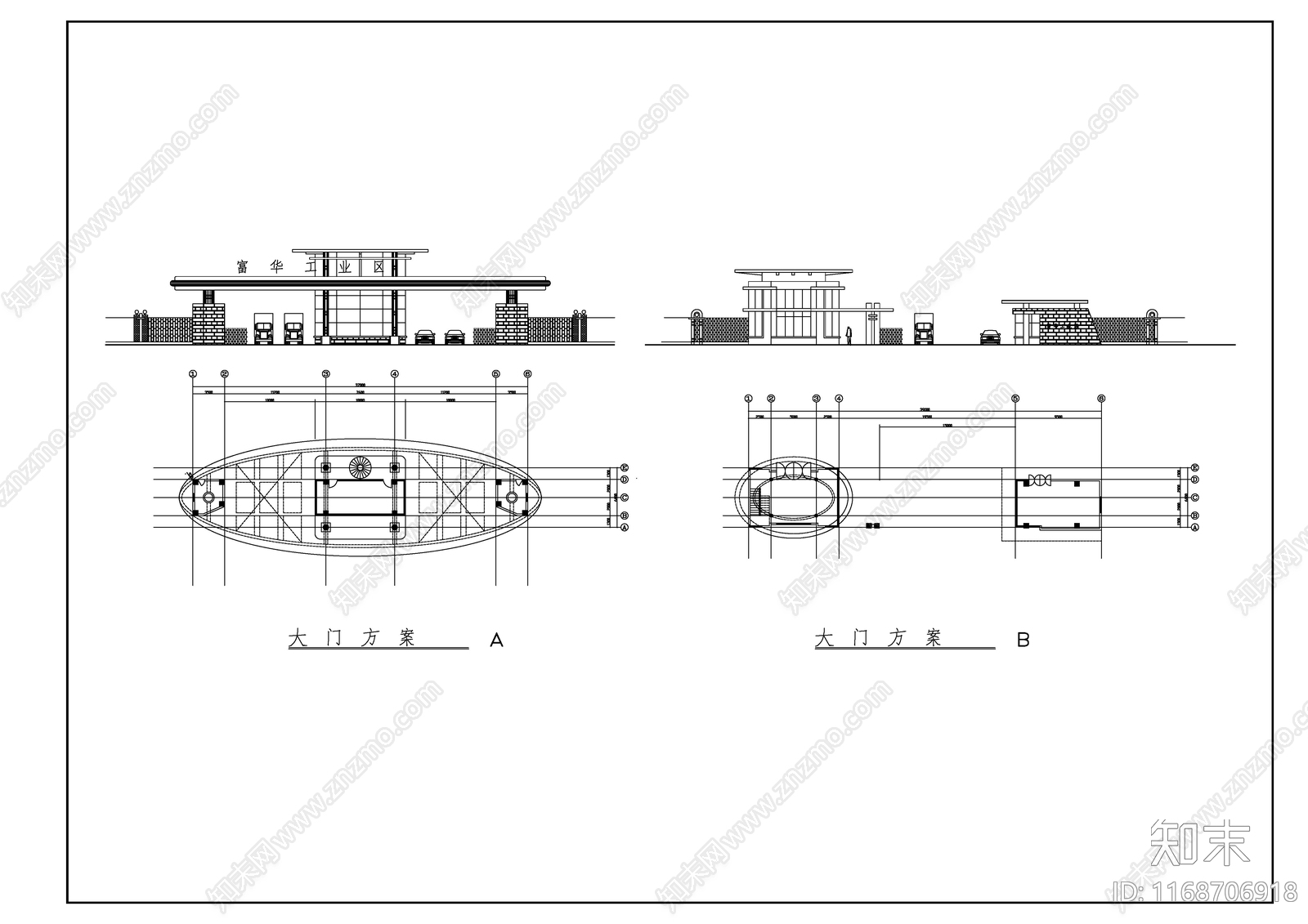 现代新中式门卫室建筑施工图下载【ID:1168706918】