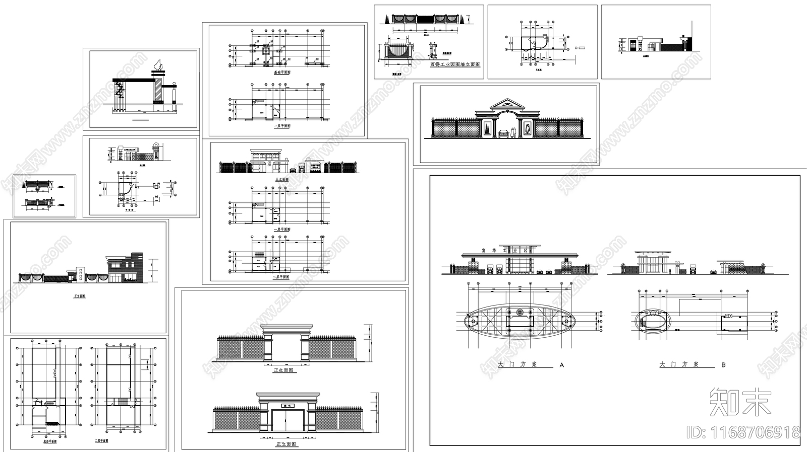 现代新中式门卫室建筑施工图下载【ID:1168706918】