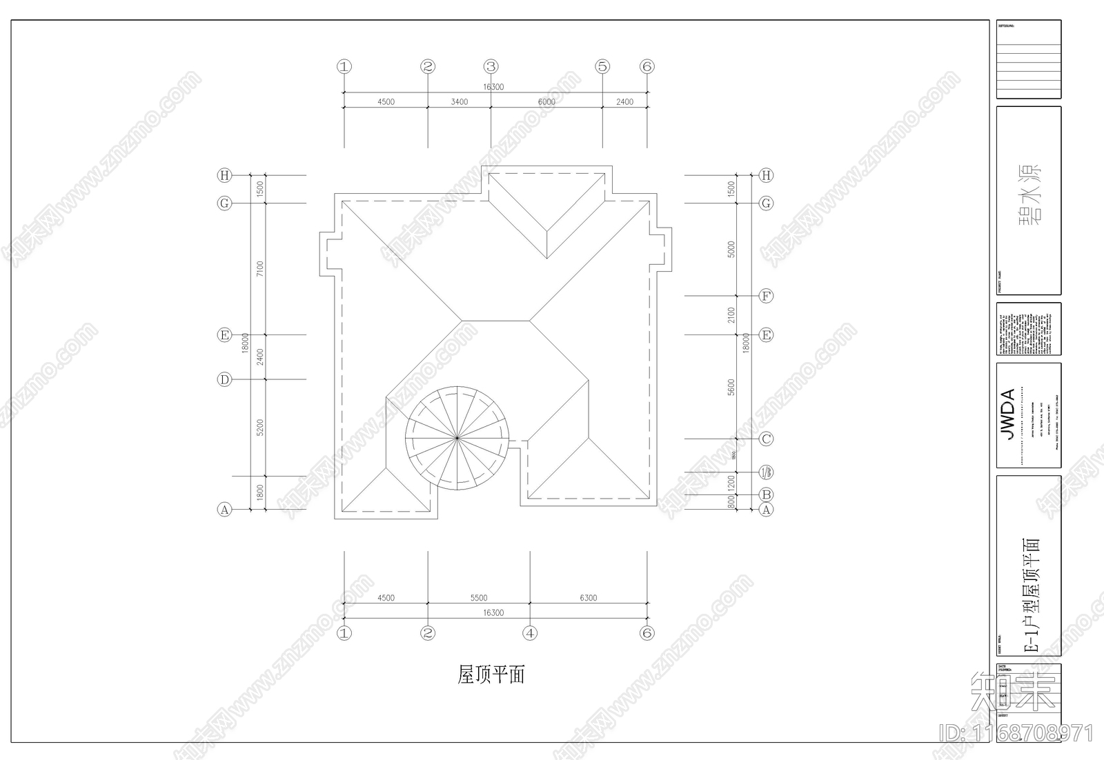 欧式别墅建筑cad施工图下载【ID:1168708971】