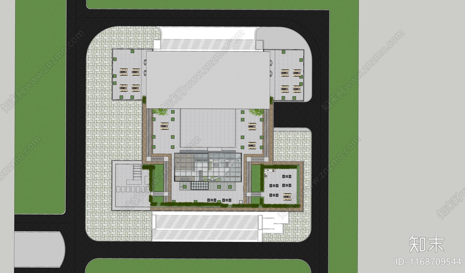 现代办公景观SU模型下载【ID:1168709544】