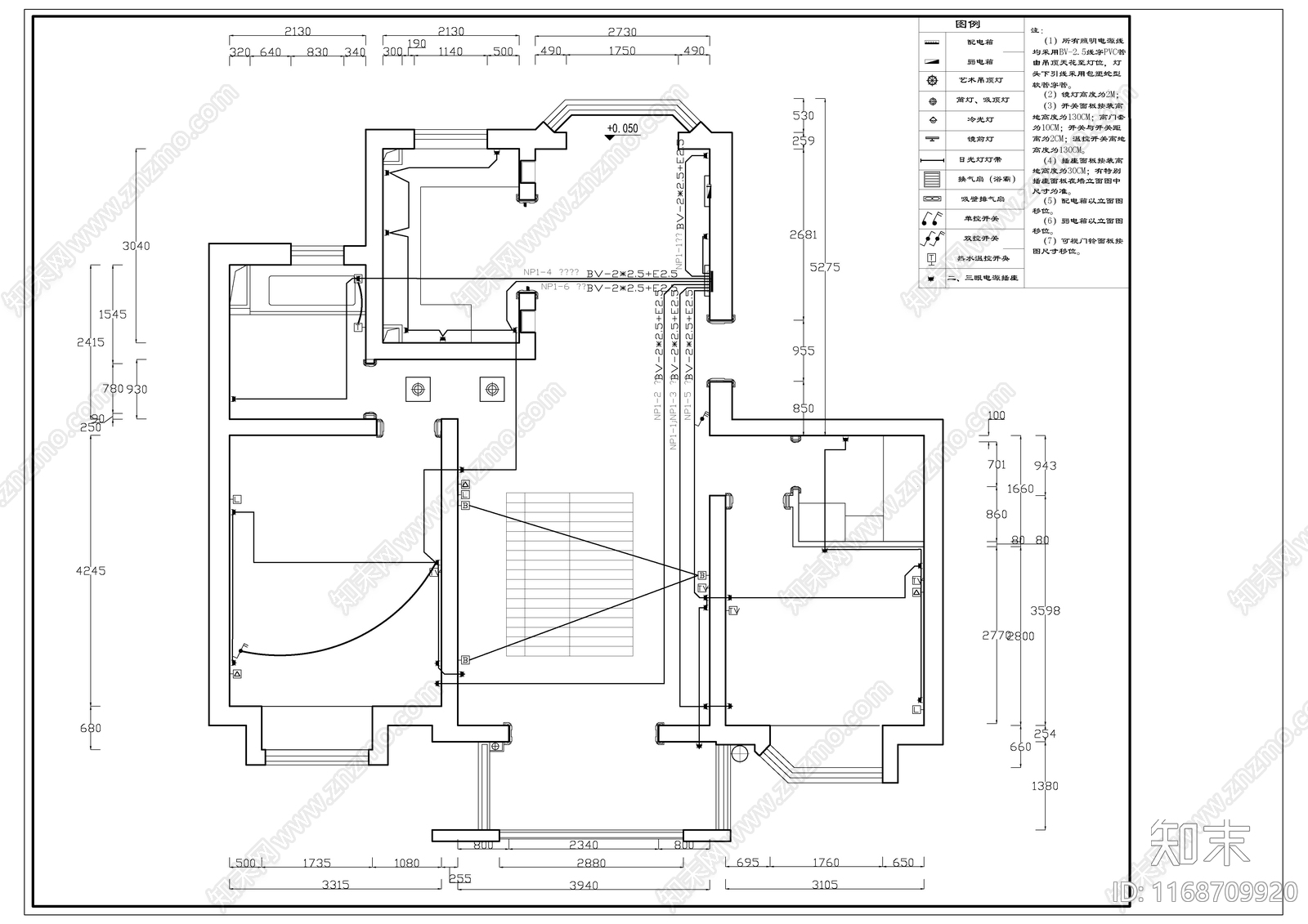 现代新中式整体家装空间cad施工图下载【ID:1168709920】