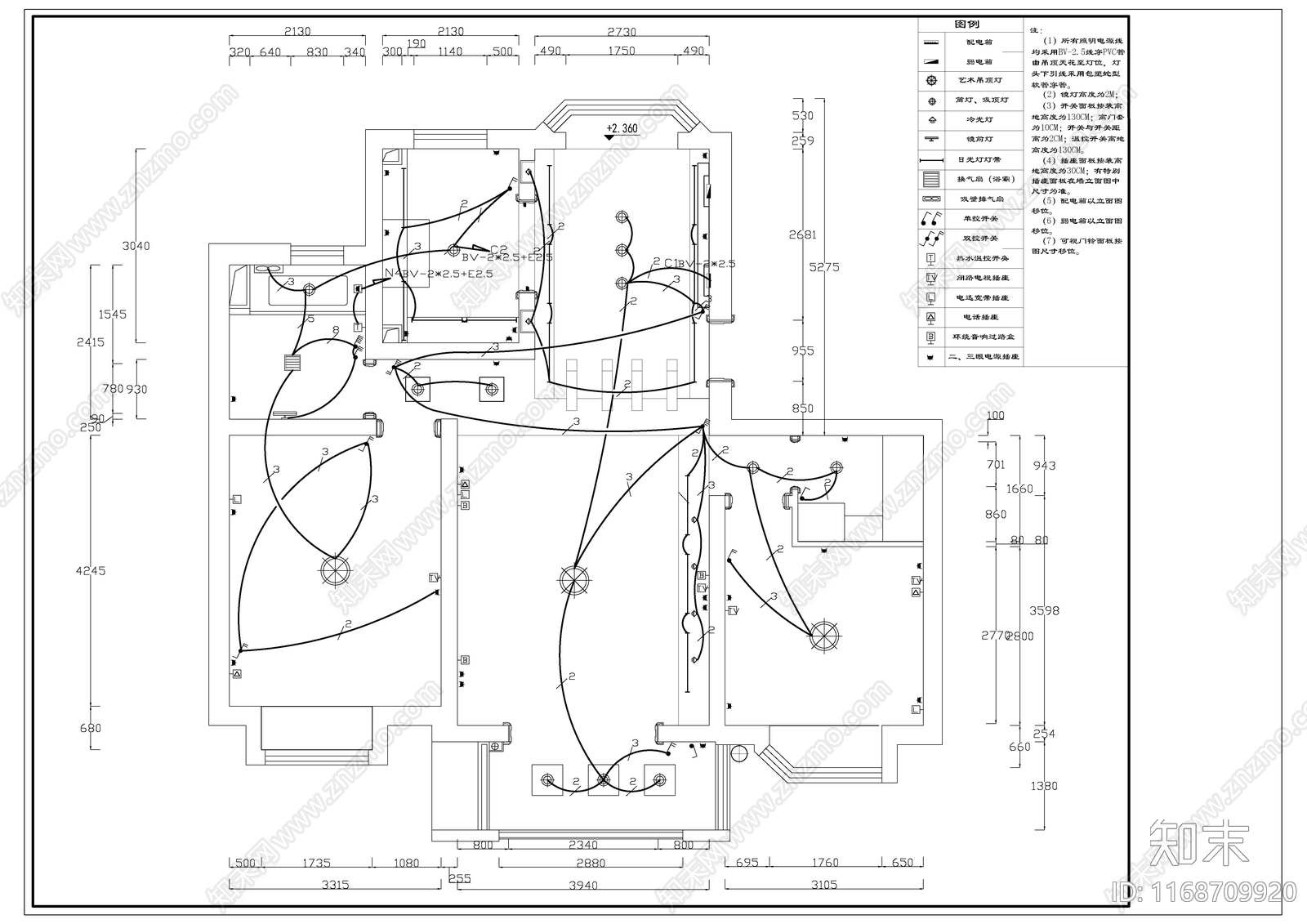 现代新中式整体家装空间cad施工图下载【ID:1168709920】