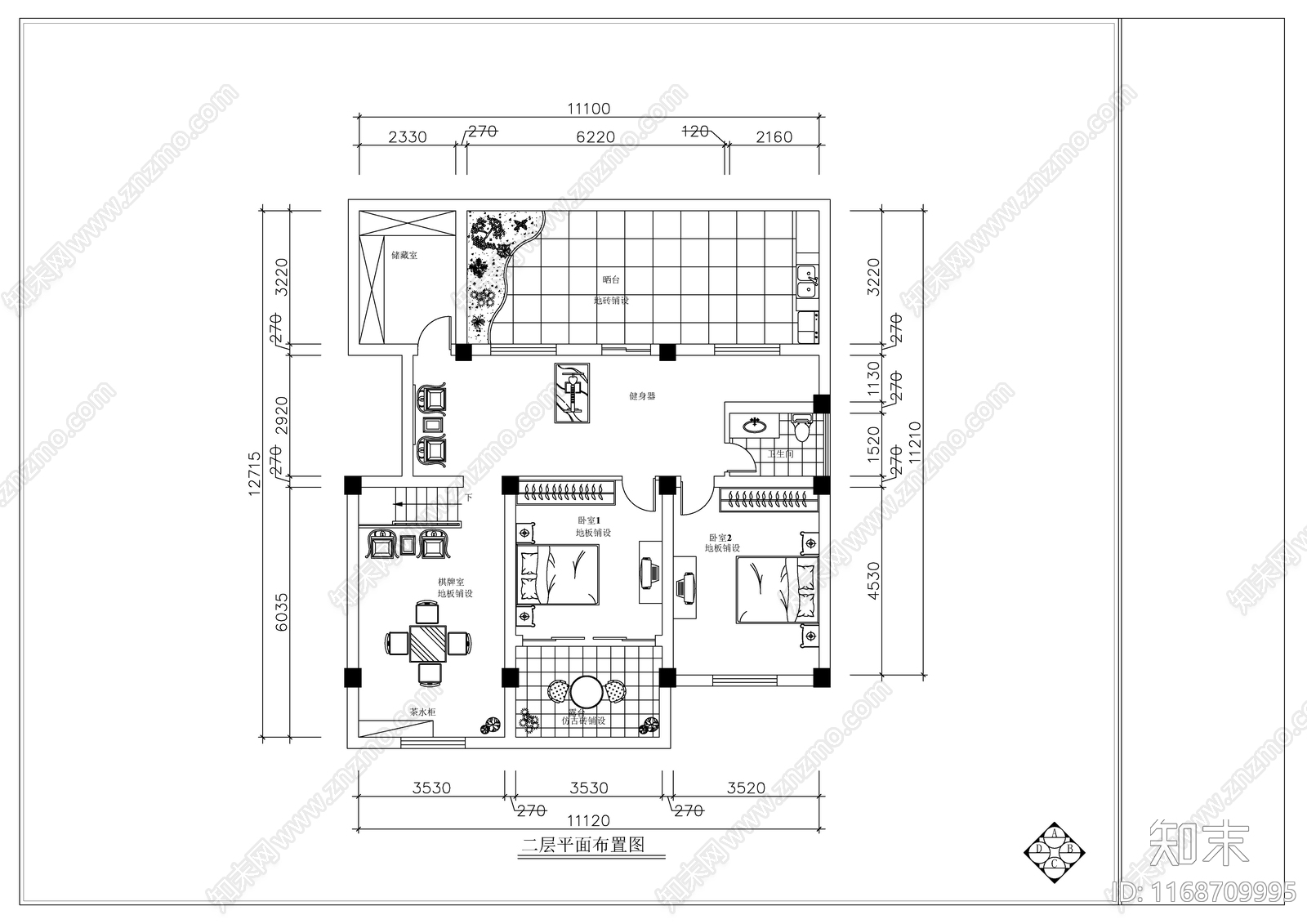 现代新中式整体家装空间cad施工图下载【ID:1168709995】