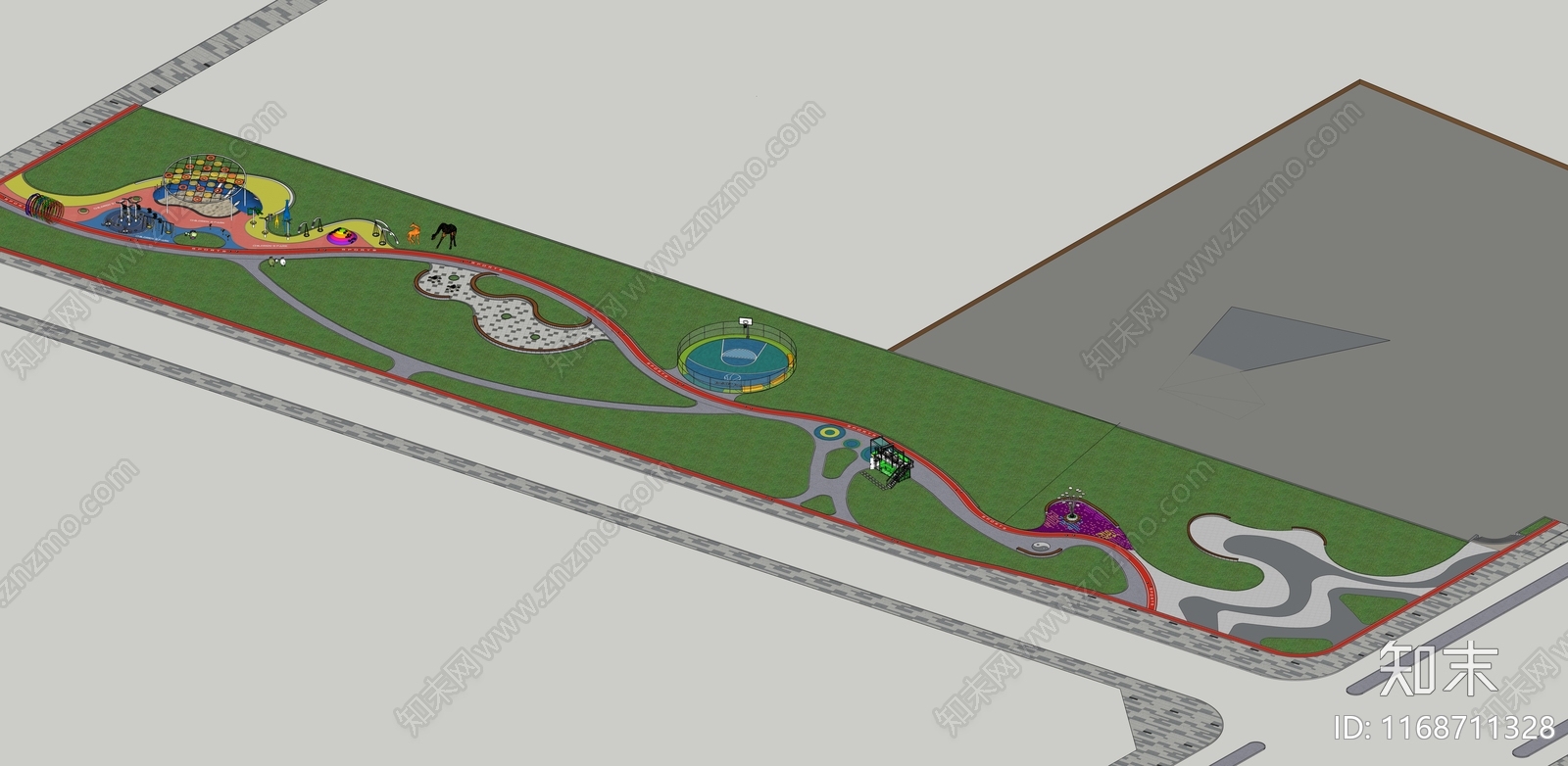 现代口袋公园SU模型下载【ID:1168711328】
