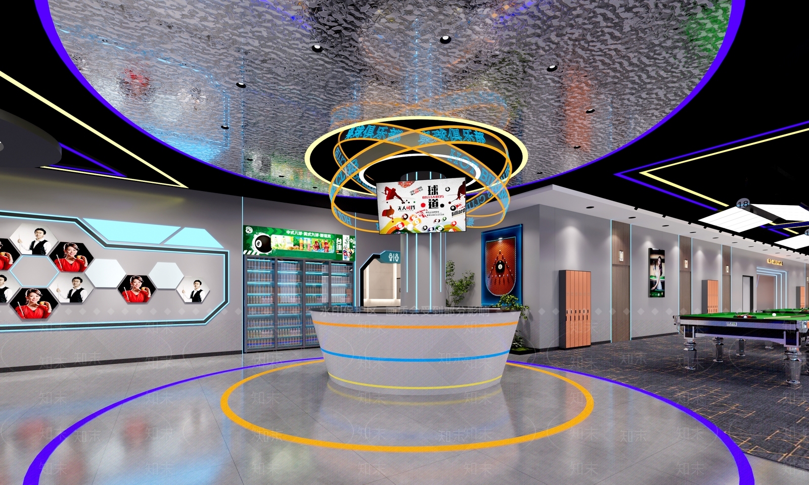 现代轻奢台球室3D模型下载【ID:1168711671】