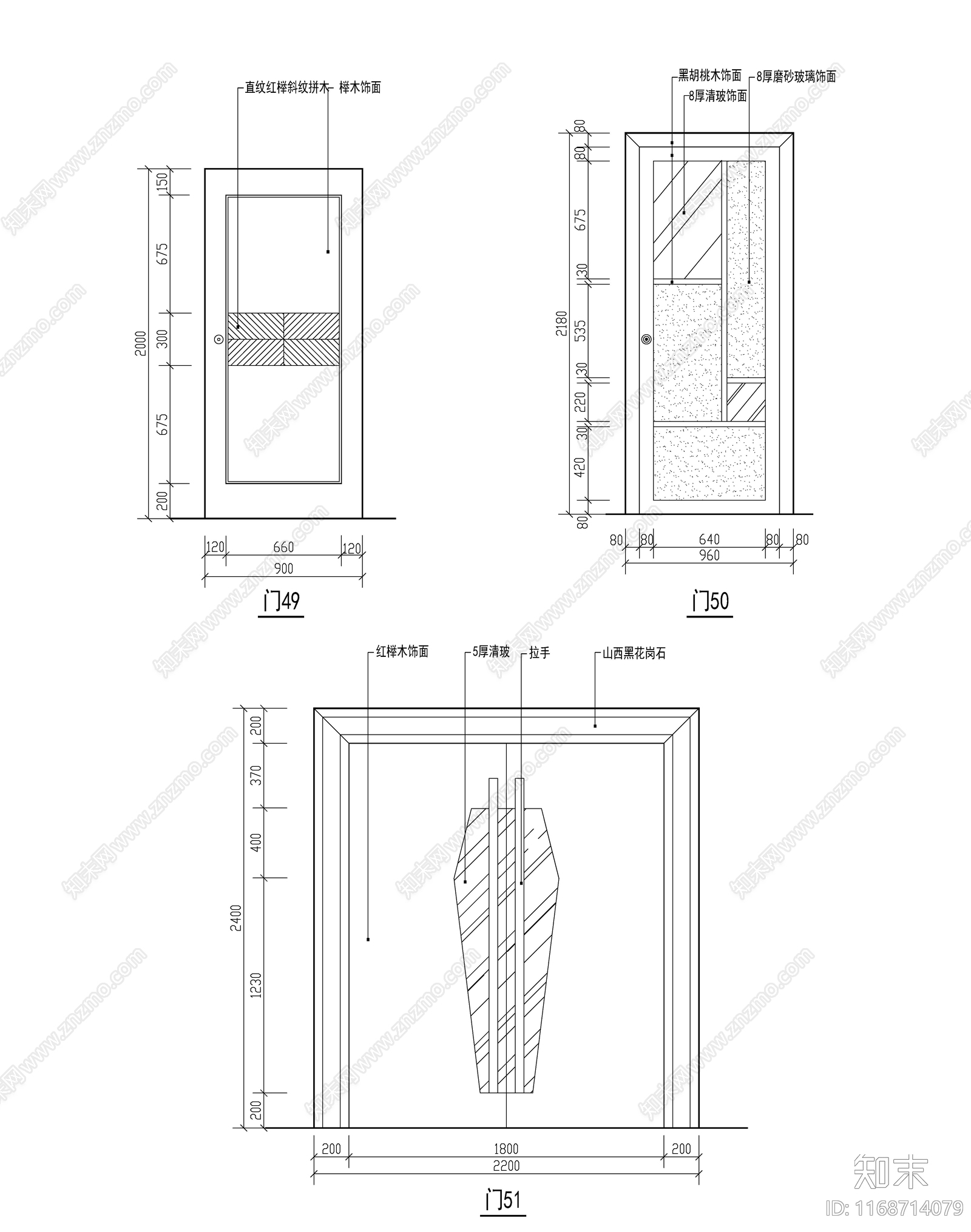 现代新中式门cad施工图下载【ID:1168714079】