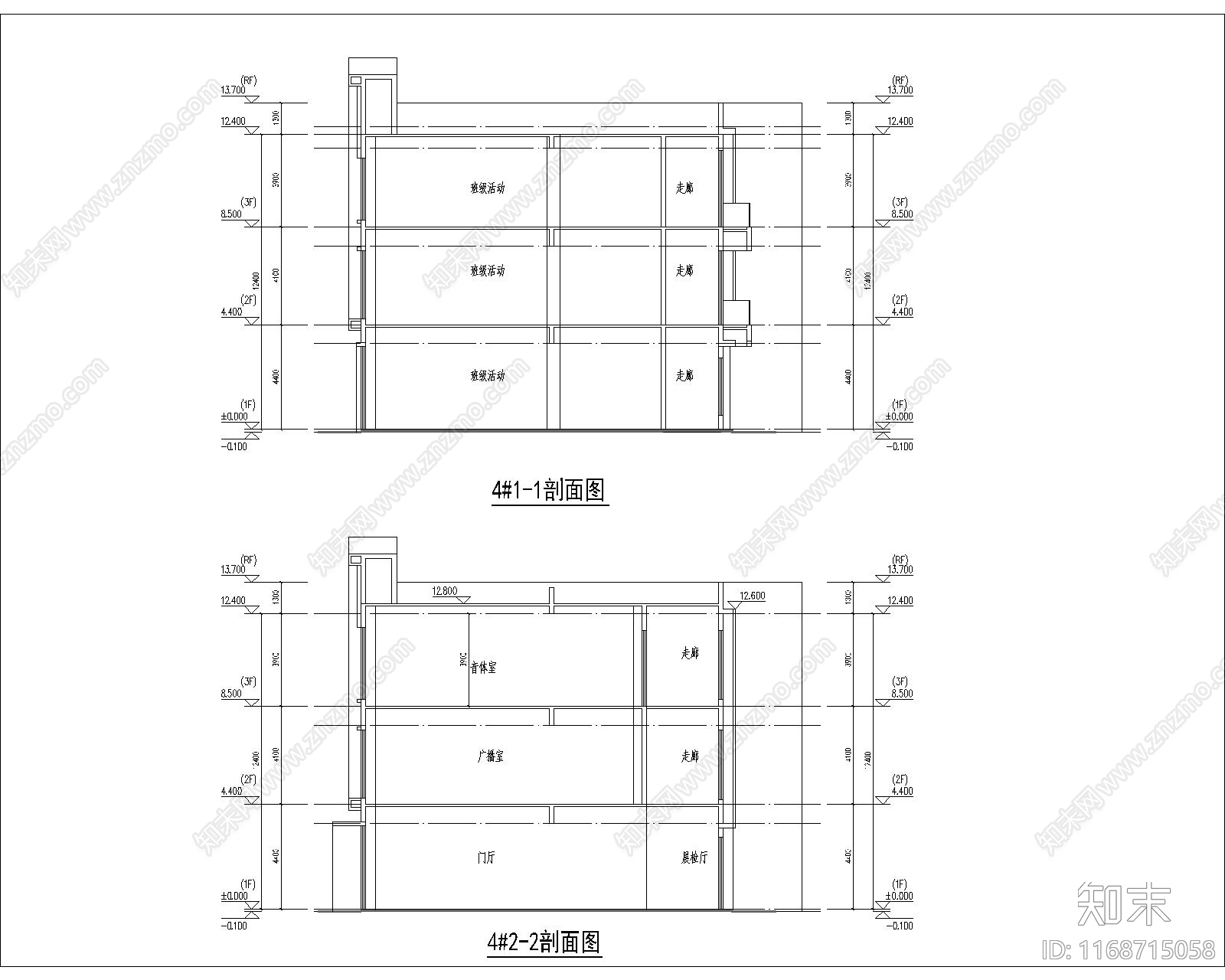 现代幼儿园建筑施工图下载【ID:1168715058】