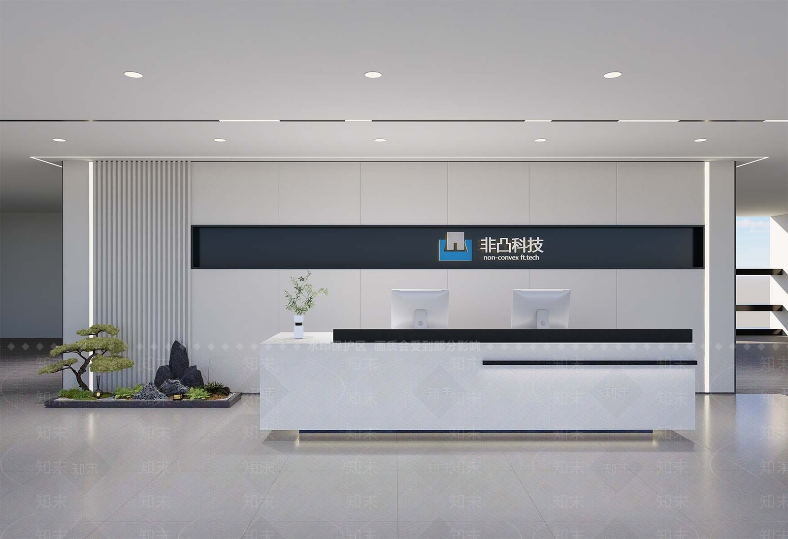 现代办公大堂SU模型下载【ID:1168716688】
