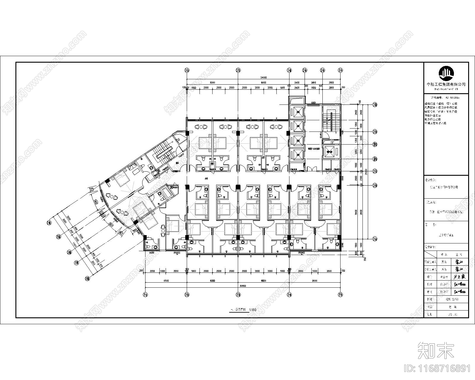 现代办公楼建筑cad施工图下载【ID:1168716891】