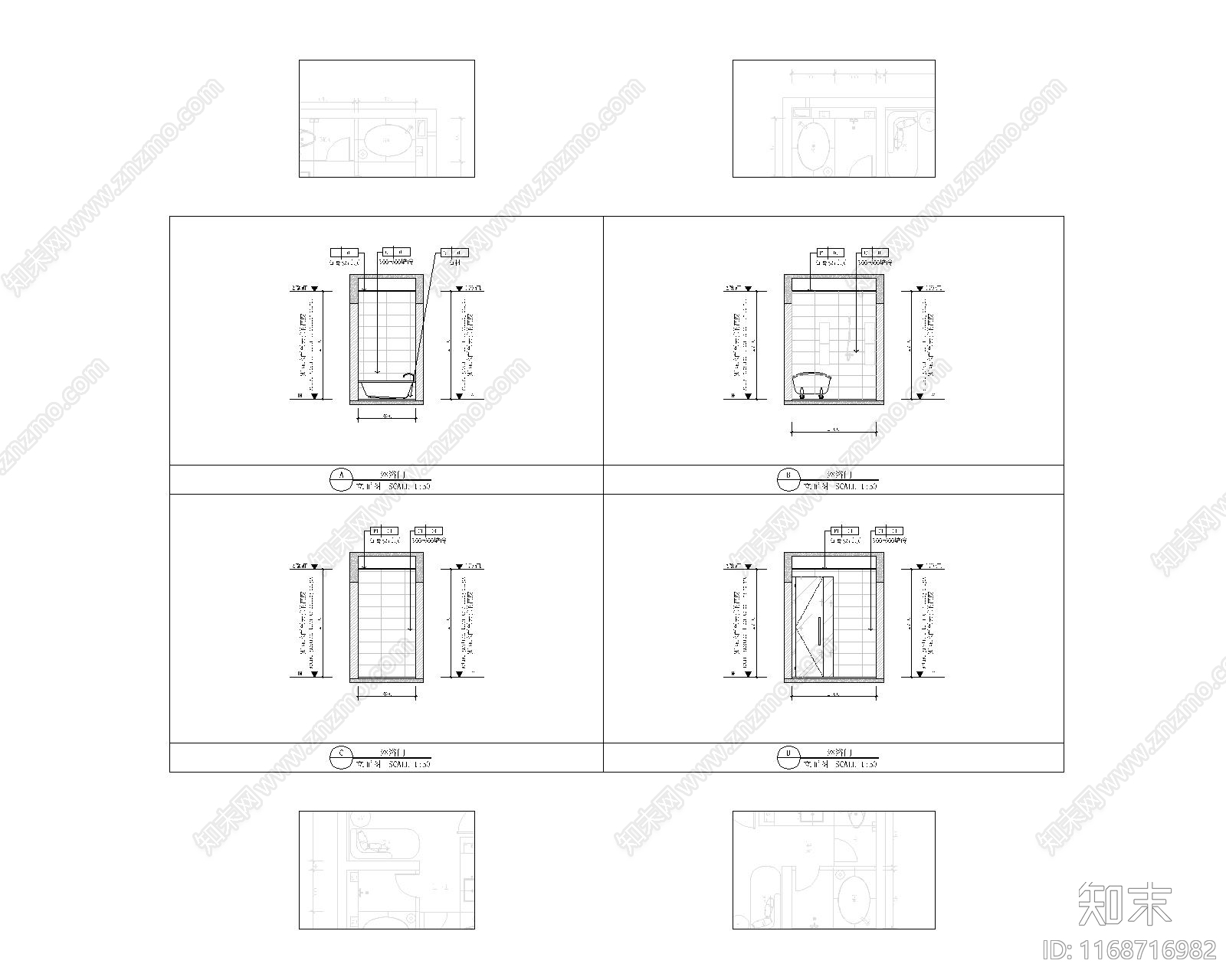 现代住宅楼建筑cad施工图下载【ID:1168716982】