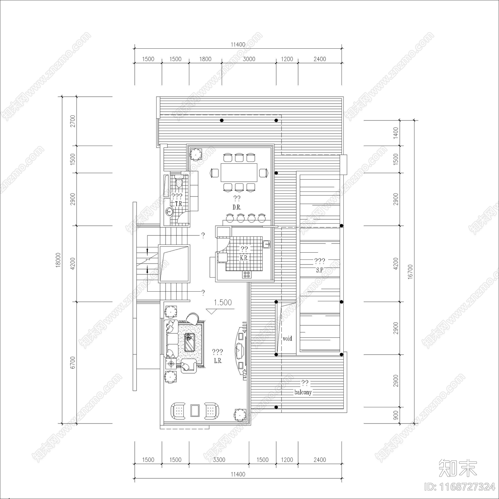 现代简约别墅建筑cad施工图下载【ID:1168727324】