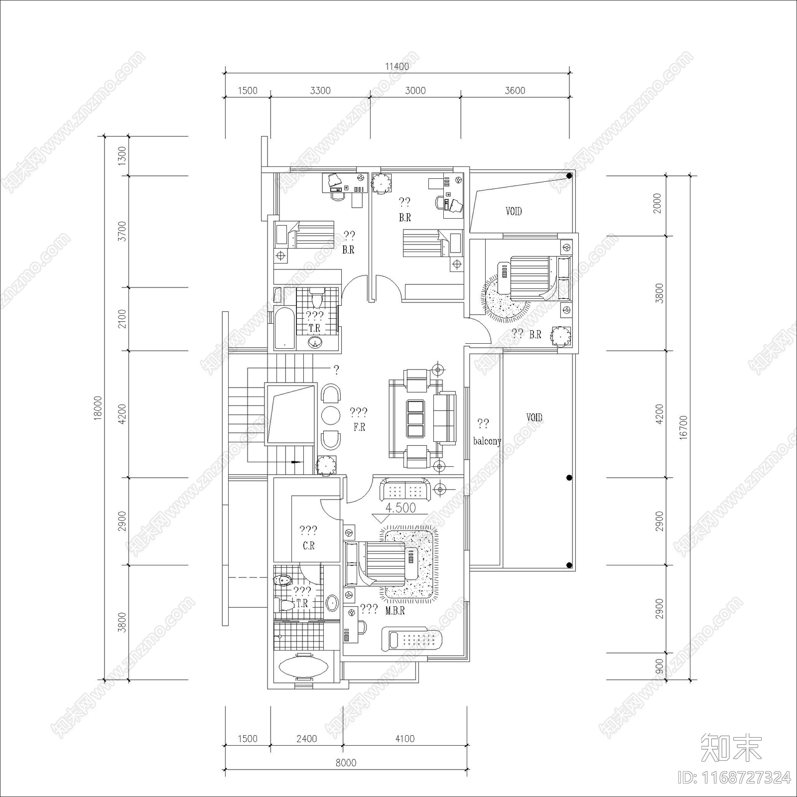 现代简约别墅建筑cad施工图下载【ID:1168727324】