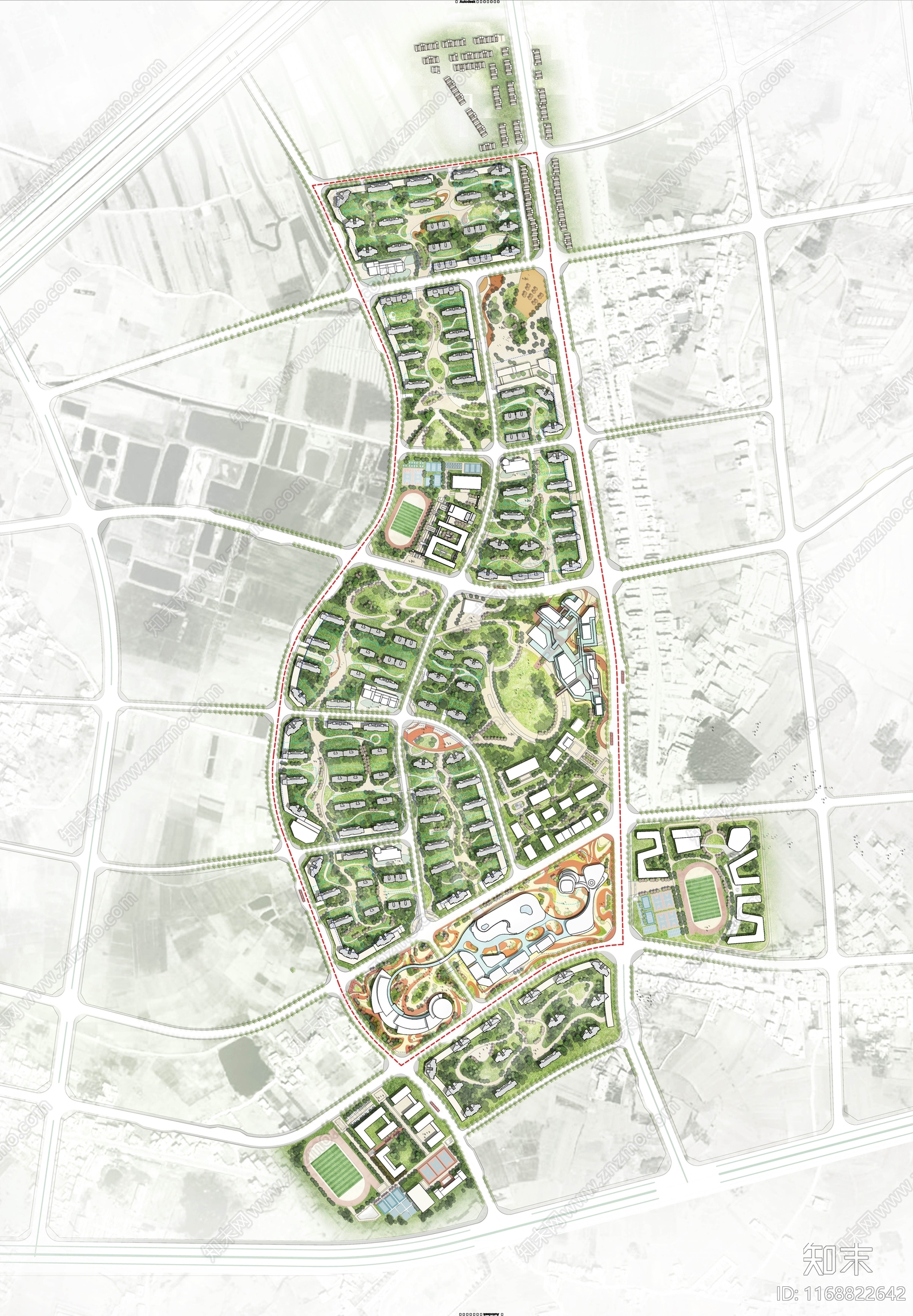 现代小区景观施工图下载【ID:1168822642】