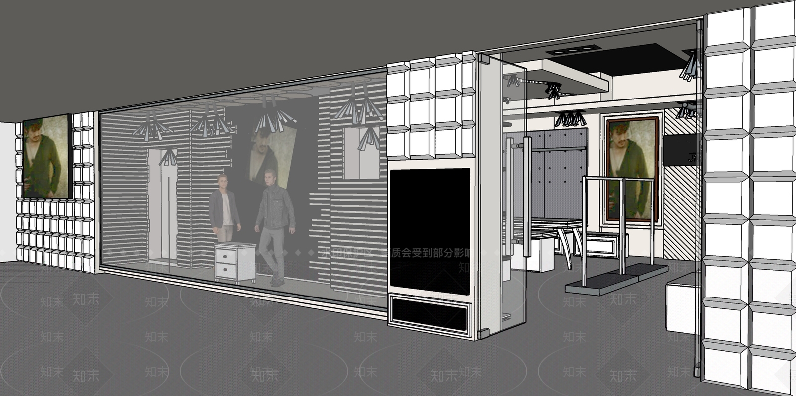 现代商场建筑SU模型下载【ID:1168722292】