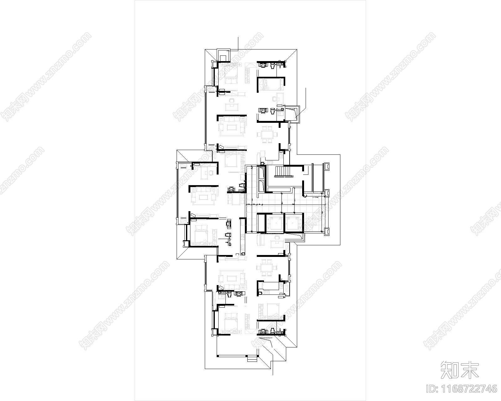 现代办公楼建筑cad施工图下载【ID:1168722746】