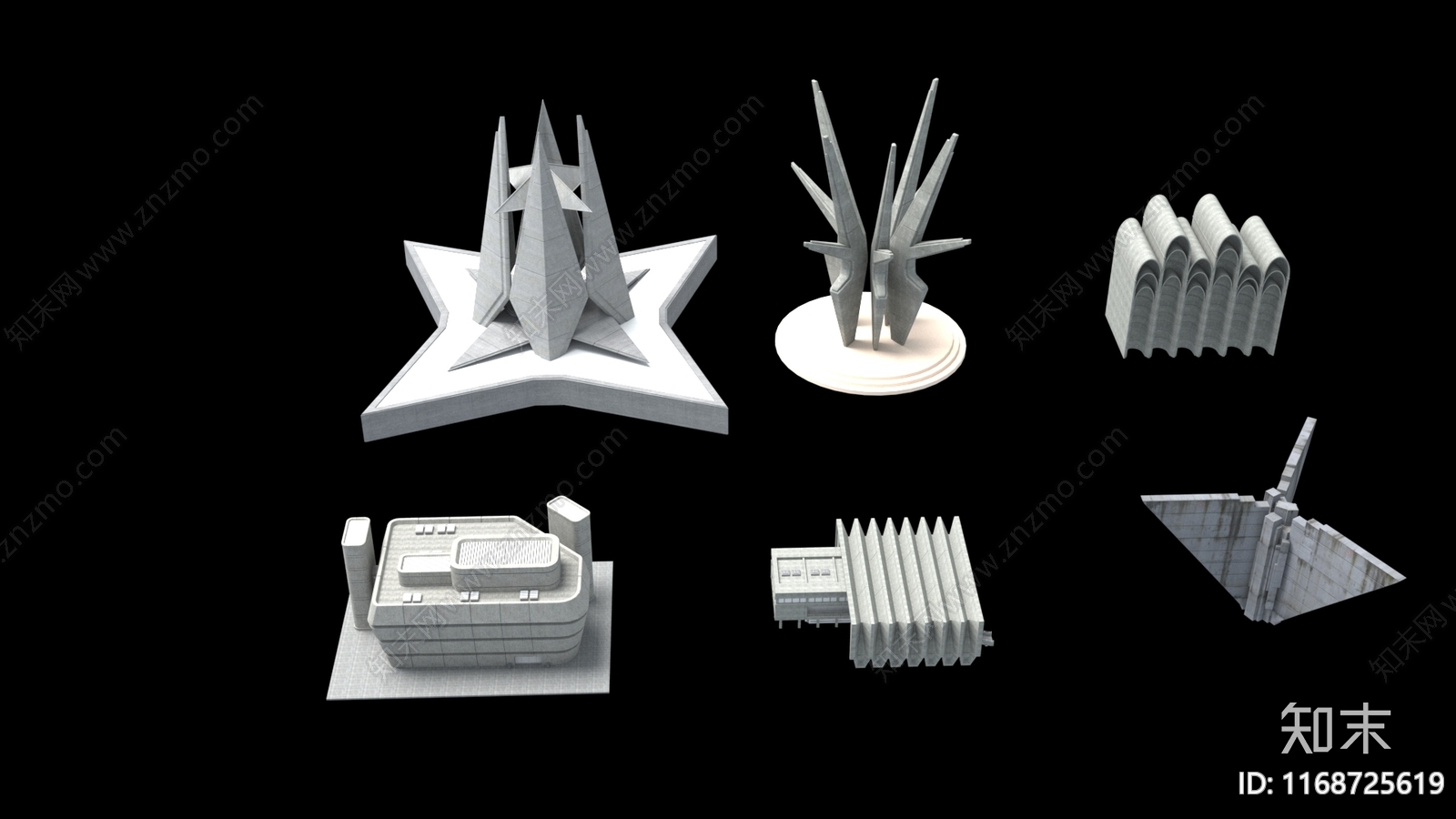 现代艺术风格建筑3D模型下载【ID:1168725619】