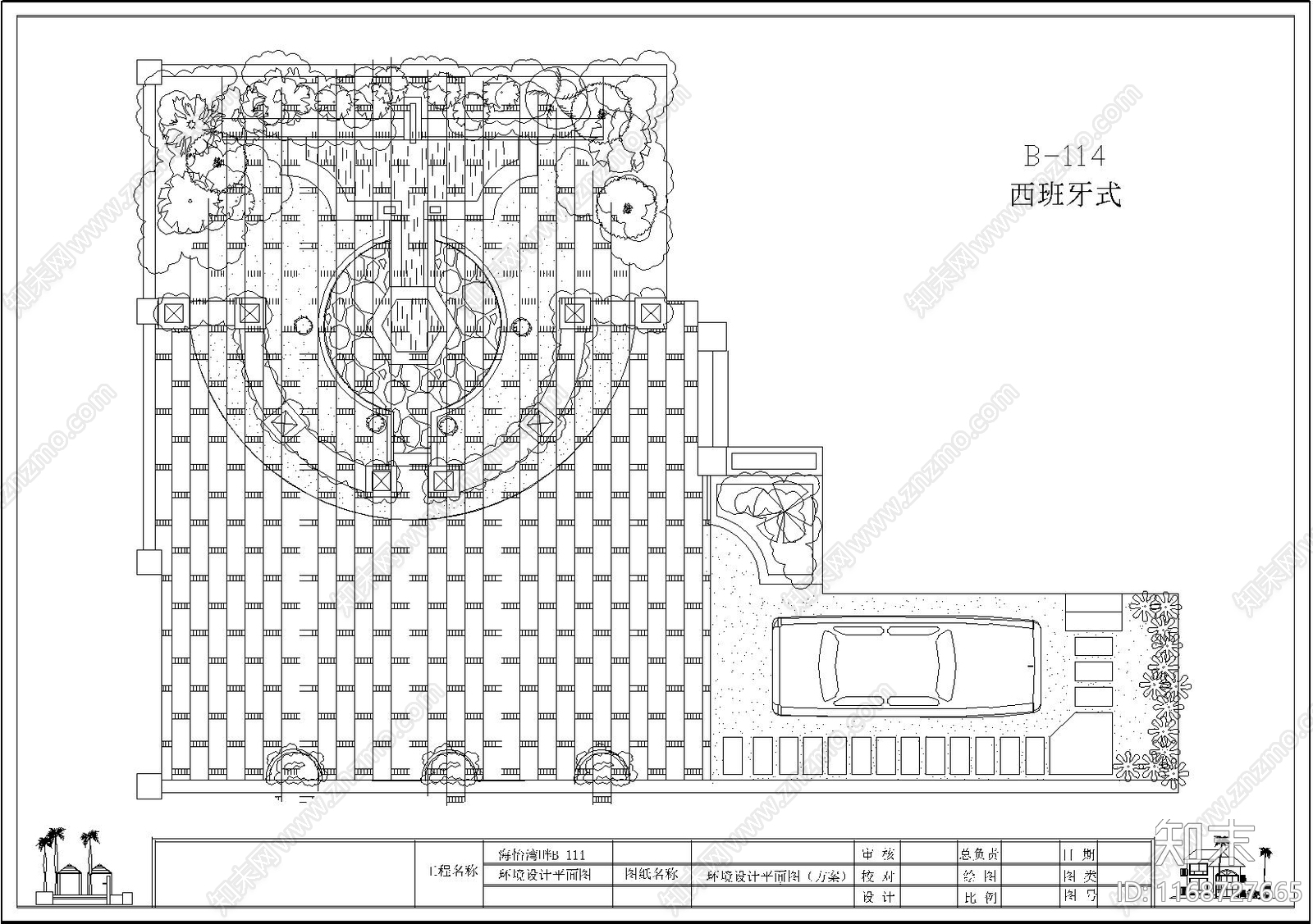 法式欧式庭院cad施工图下载【ID:1168727665】