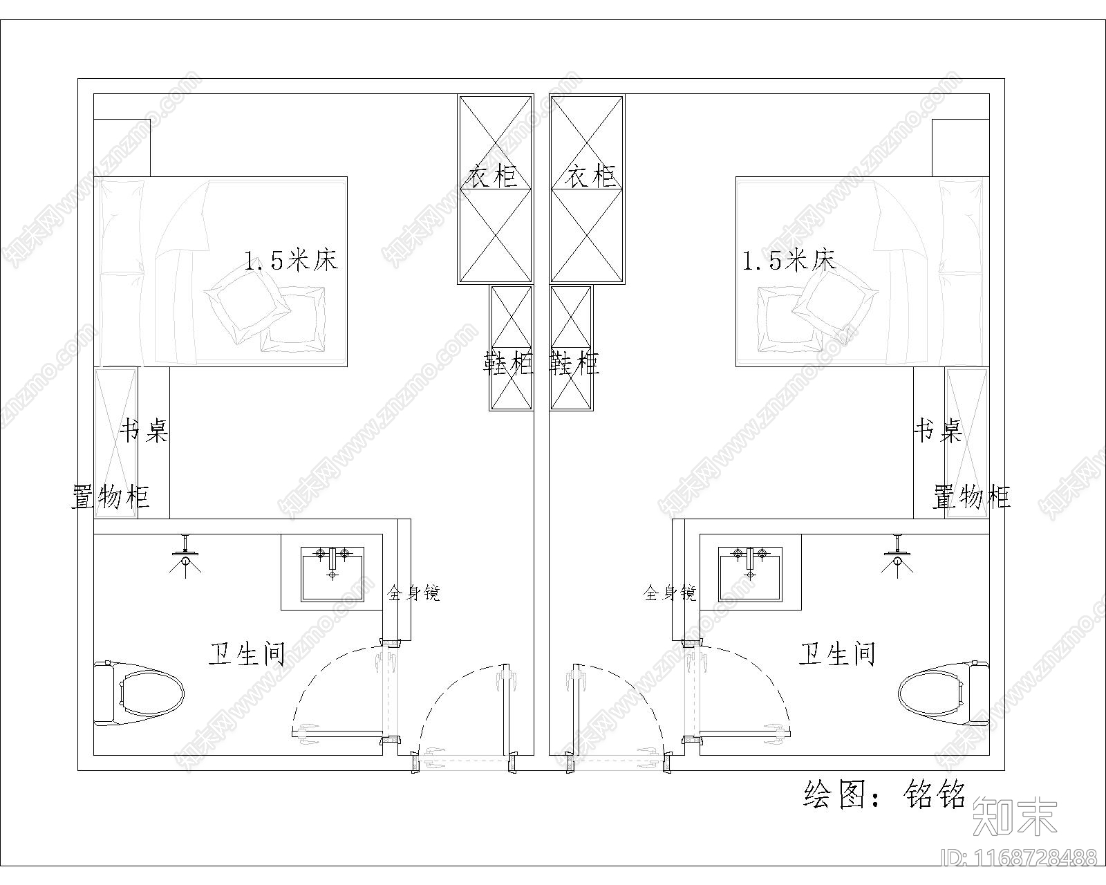 现代民宿建筑cad施工图下载【ID:1168728488】