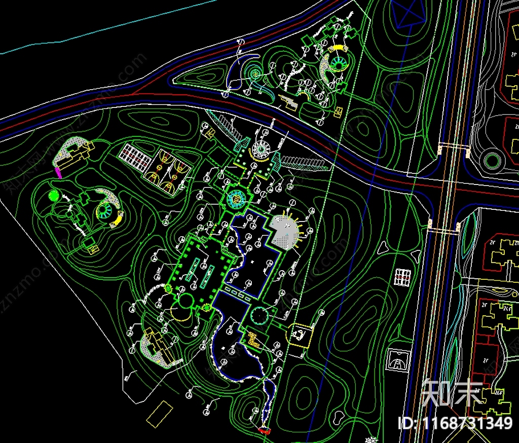 现代公园景观cad施工图下载【ID:1168731349】