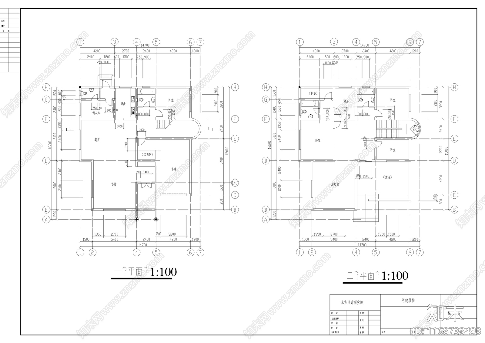 欧式别墅建筑cad施工图下载【ID:1168733493】