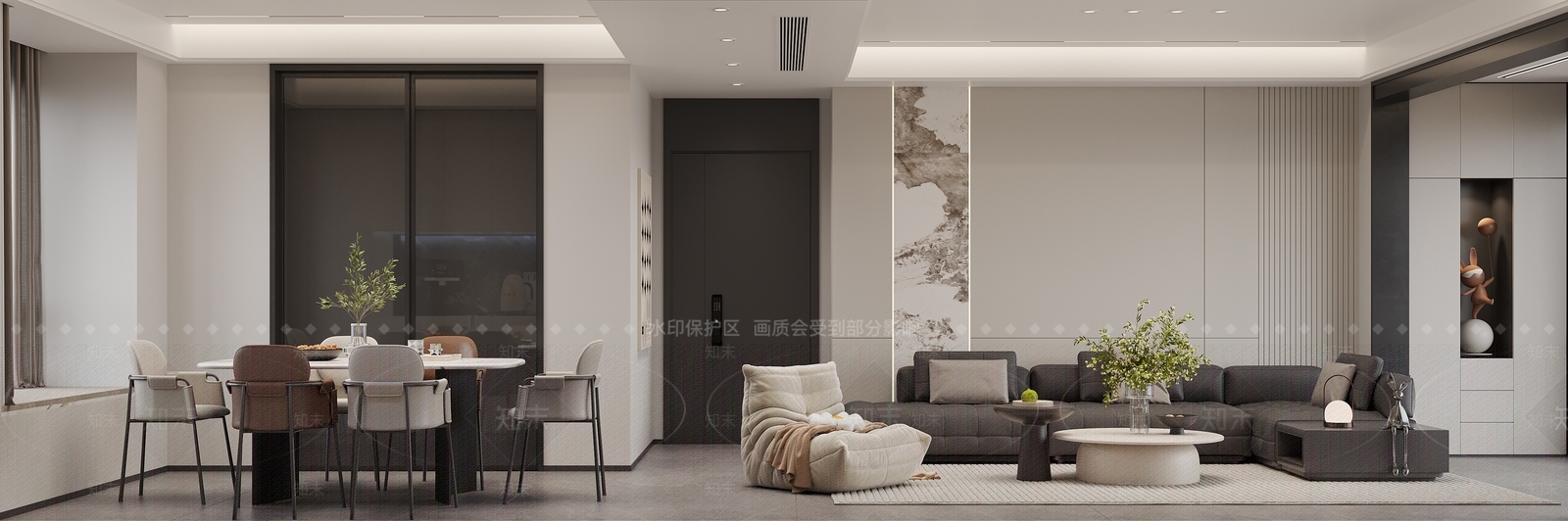 现代家居餐厅3D模型下载【ID:1214697871】
