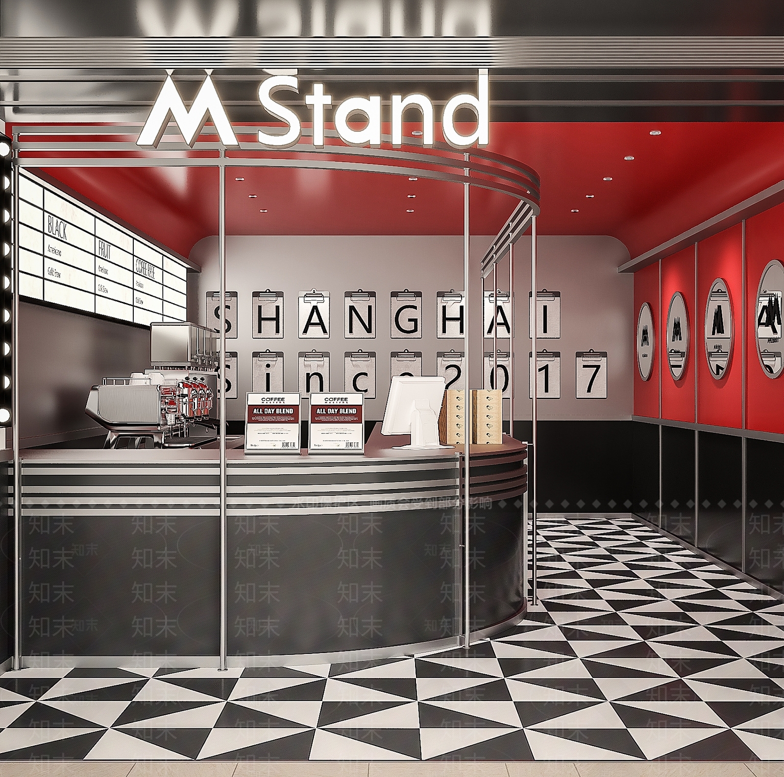 现代复古咖啡厅3D模型下载【ID:1168748108】