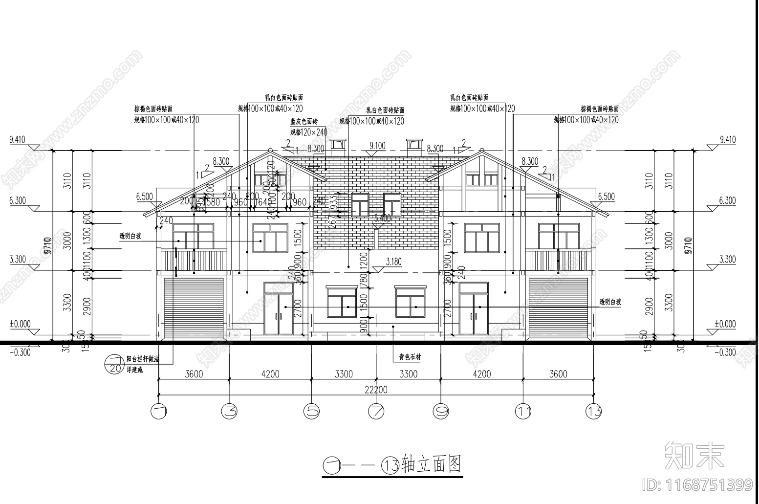 现代别墅建筑cad施工图下载【ID:1168751399】