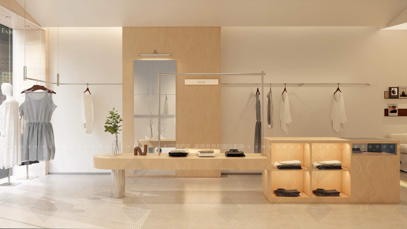 现代原木服装店SU模型下载【ID:1168752395】