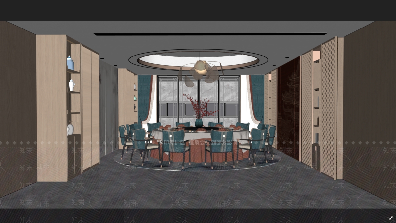 现代新中式包厢SU模型下载【ID:1168752748】