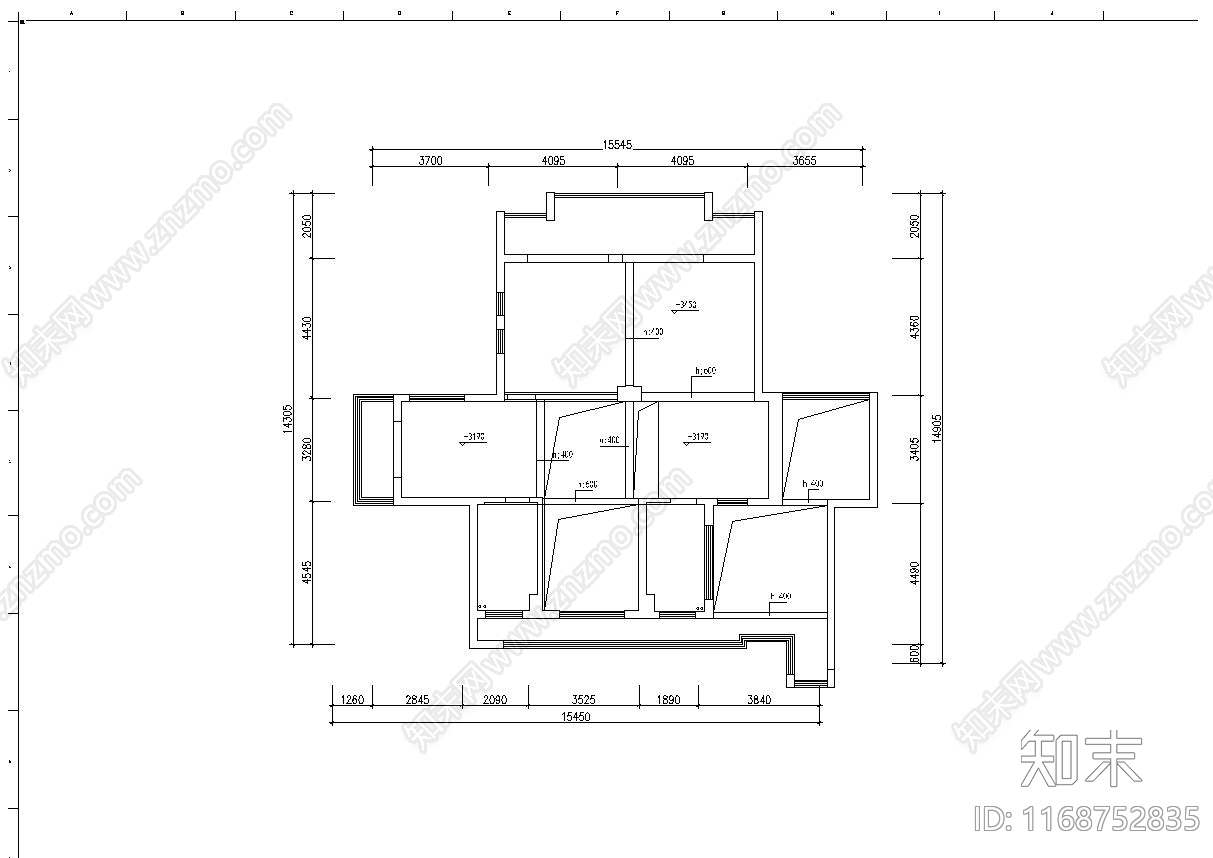 整体家装空间cad施工图下载【ID:1168752835】