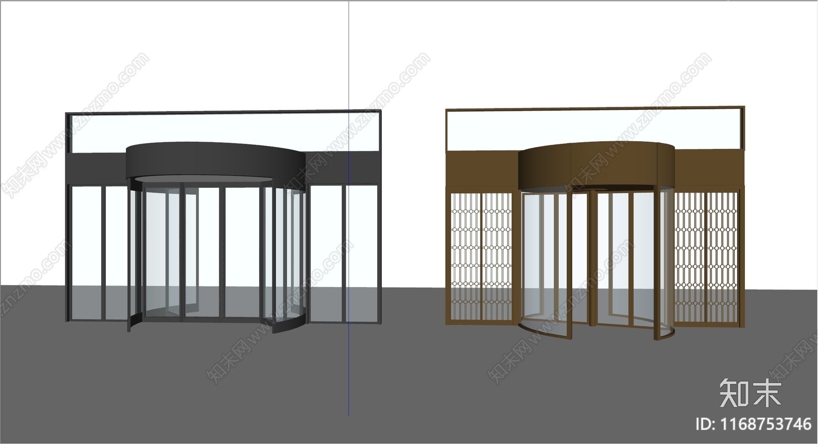 现代轻奢旋转门SU模型下载【ID:1168753746】