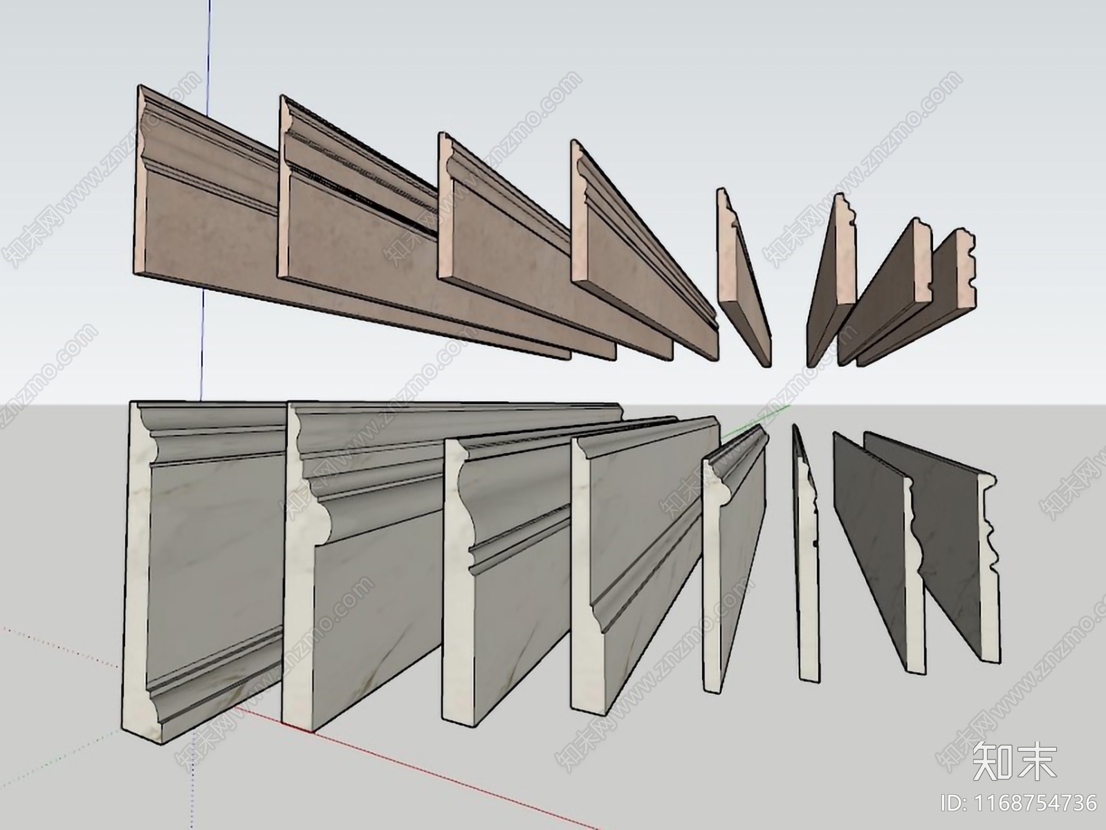 欧式踢脚线SU模型下载【ID:1168754736】