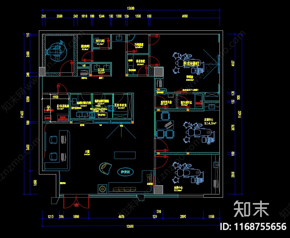 现代医院cad施工图下载【ID:1168755656】