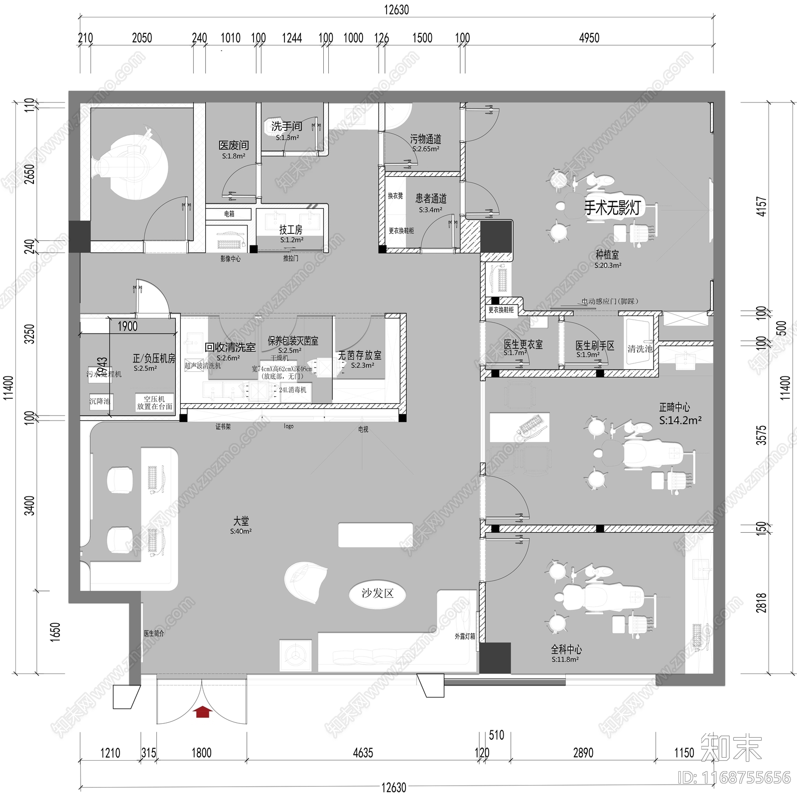 现代医院cad施工图下载【ID:1168755656】