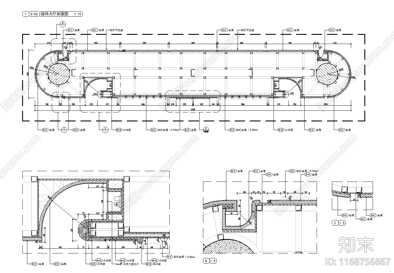 新中式售楼处建筑施工图下载【ID:1168756667】