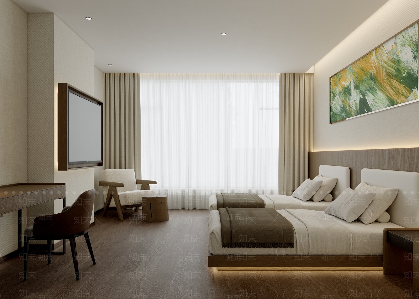 现代新中式民宿3D模型下载【ID:1168761050】