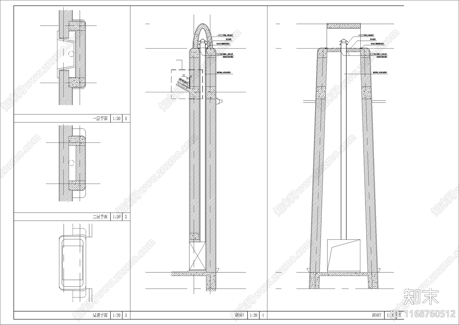 美式欧式别墅建筑cad施工图下载【ID:1168760512】