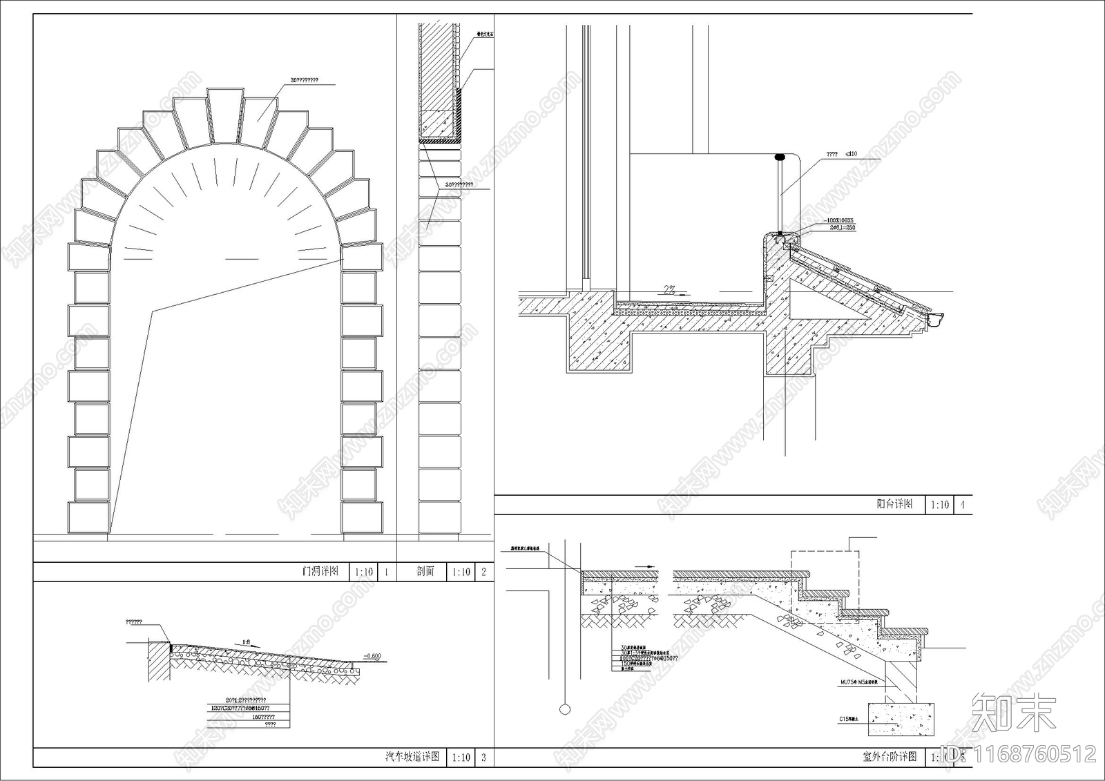 美式欧式别墅建筑cad施工图下载【ID:1168760512】