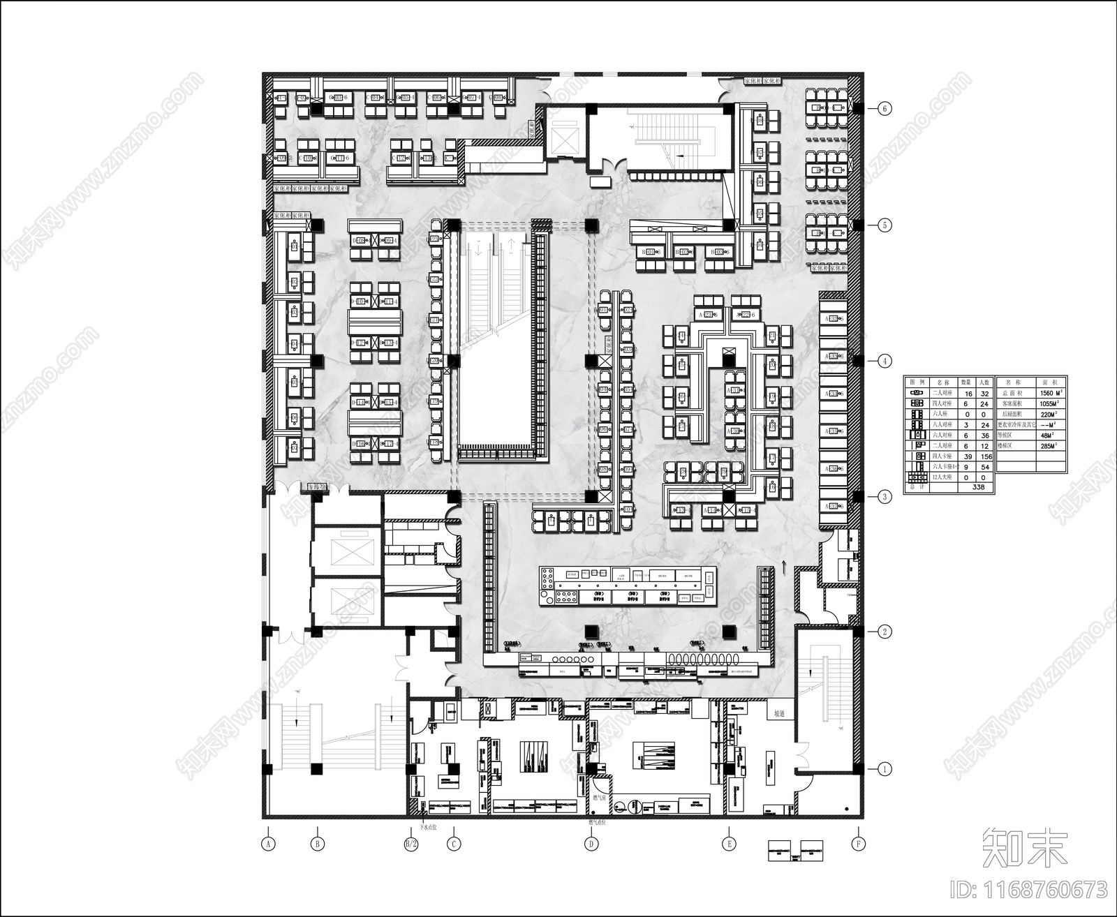 现代中餐厅cad施工图下载【ID:1168760673】