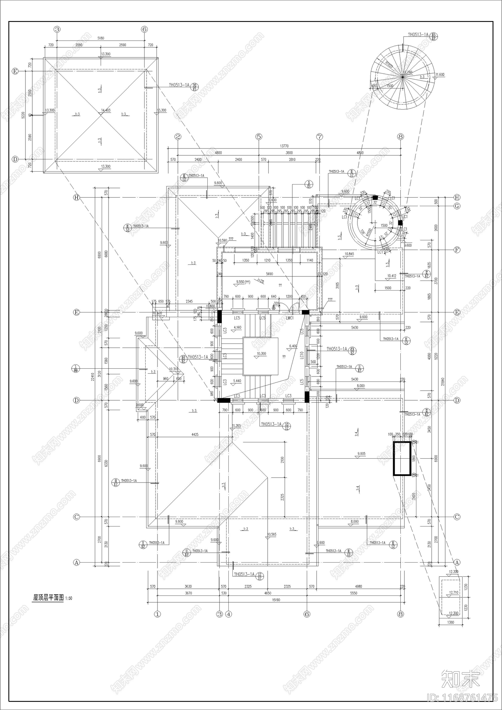 欧式北欧别墅建筑cad施工图下载【ID:1168761475】