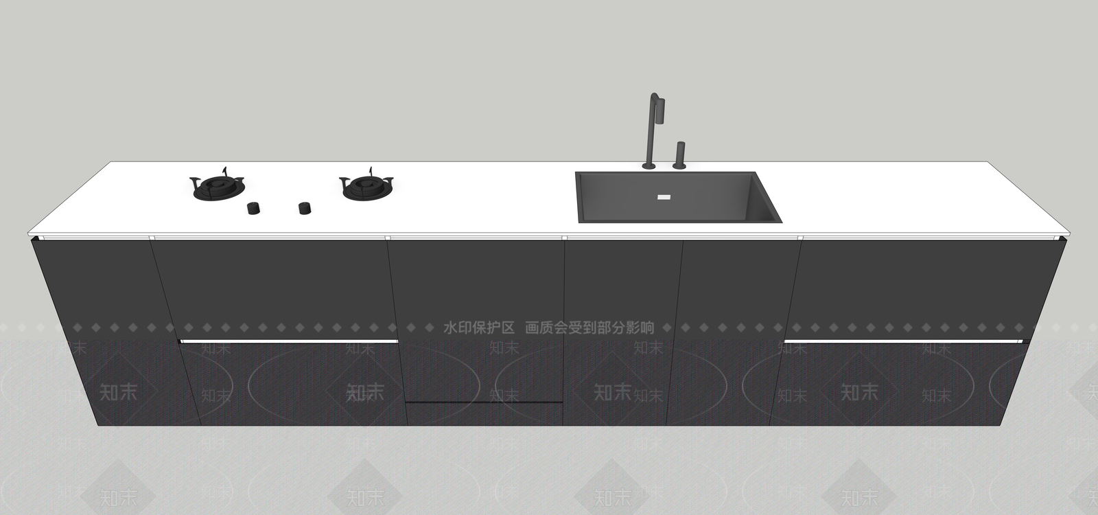 现代橱柜SU模型下载【ID:1168763218】