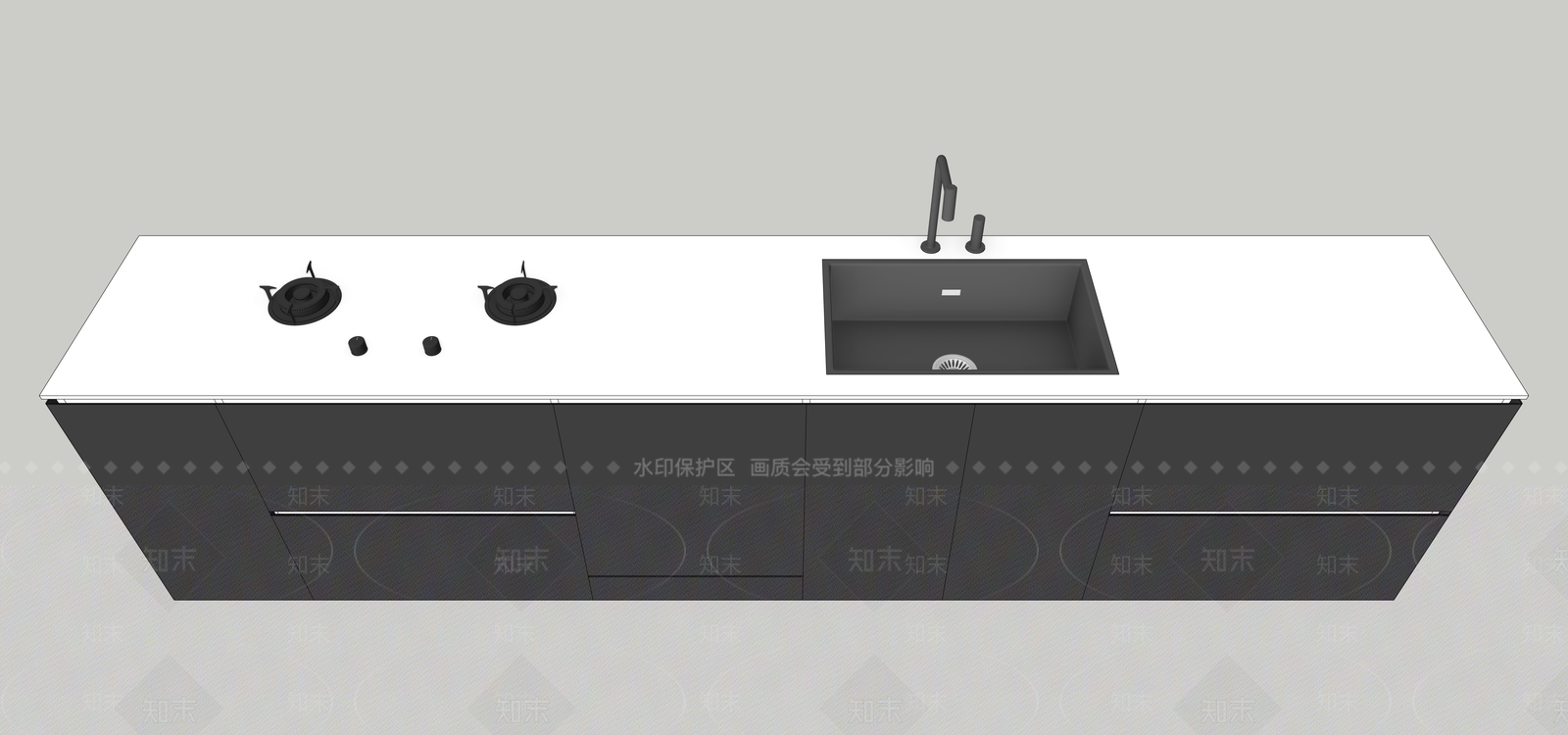 现代橱柜SU模型下载【ID:1168763218】