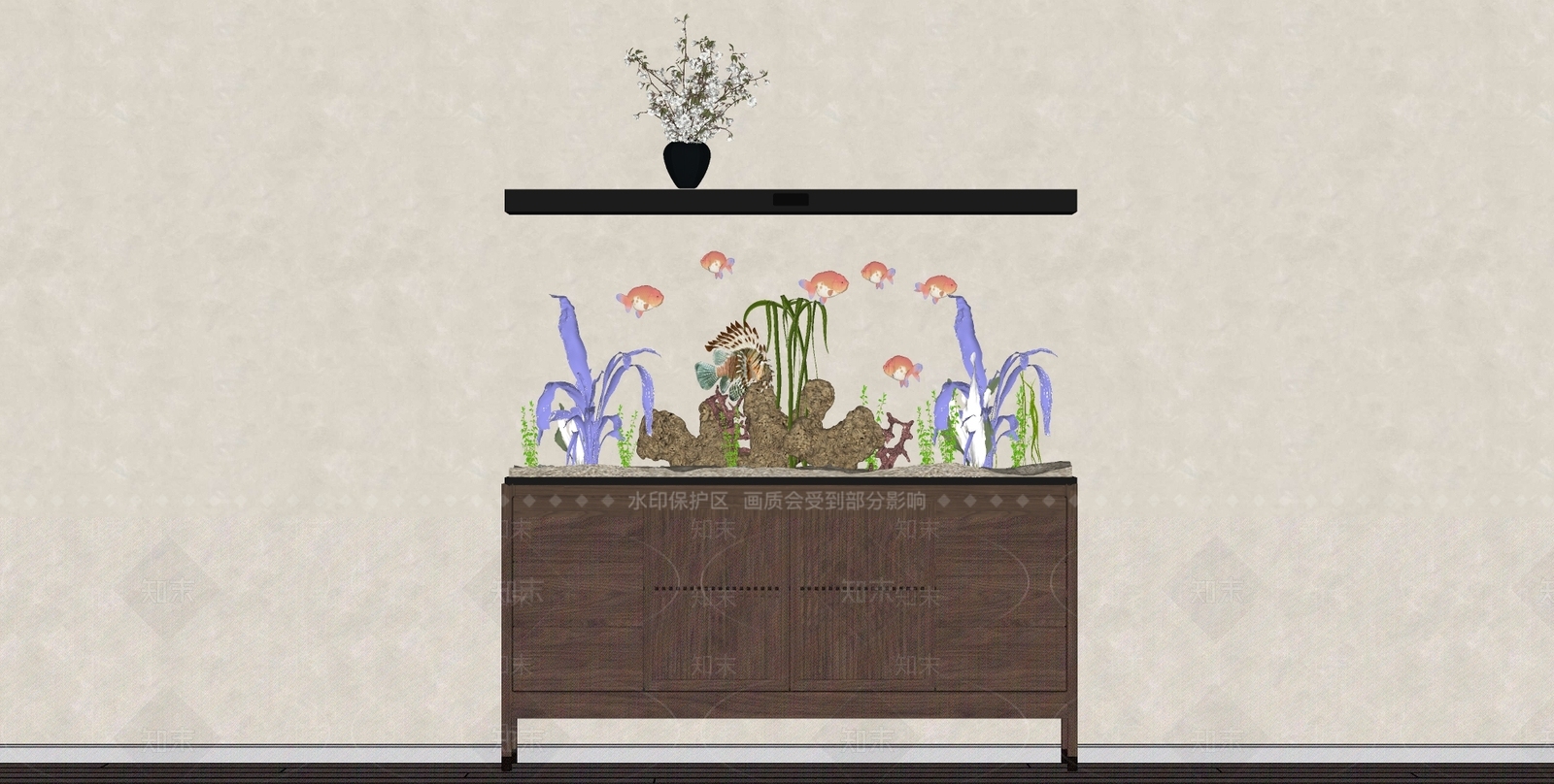 新中式储物柜SU模型下载【ID:1168767755】