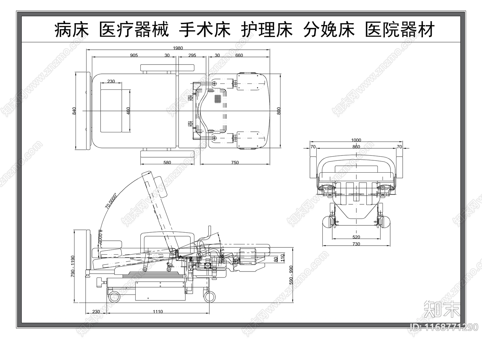 现代床cad施工图下载【ID:1168771290】