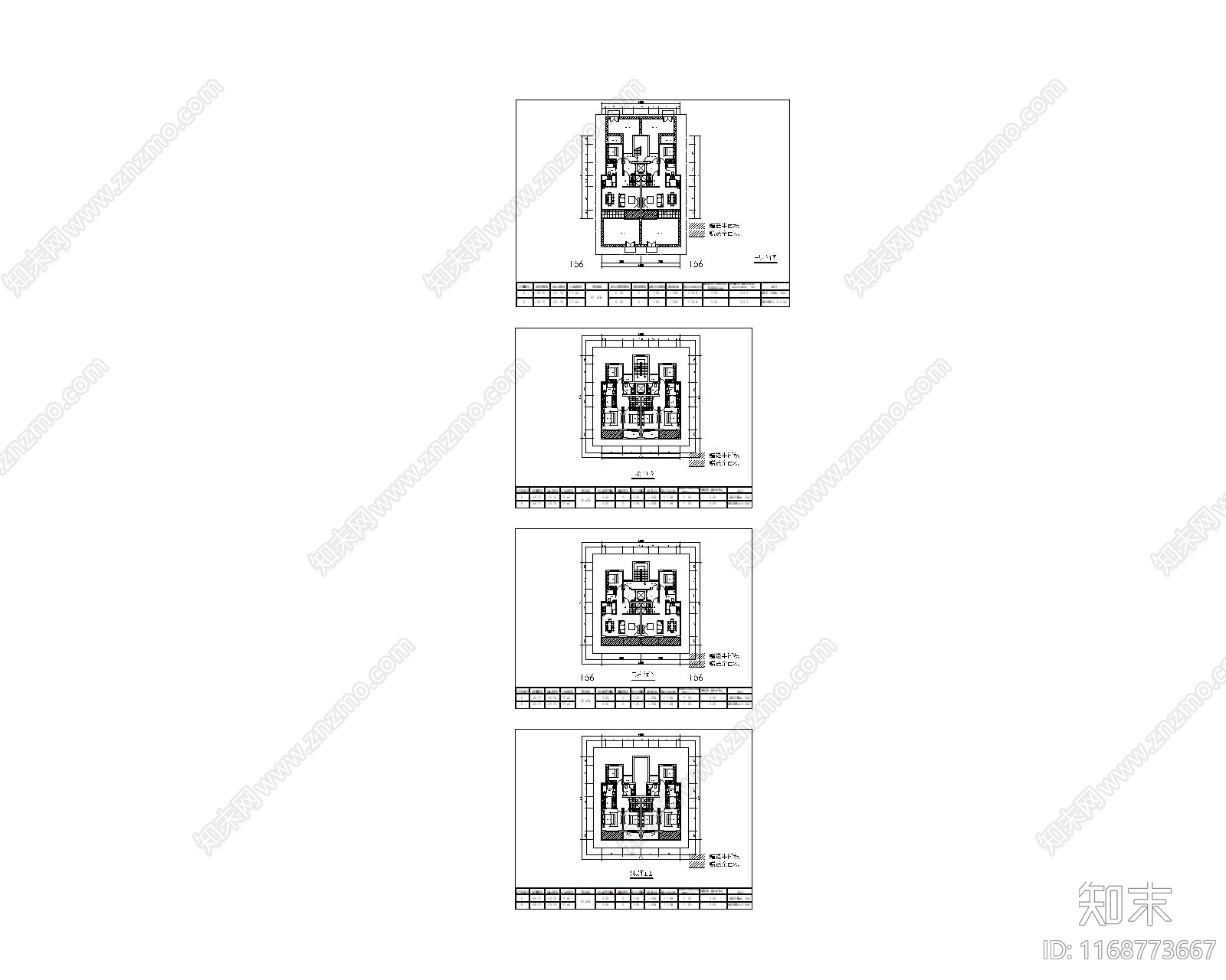 现代住宅楼建筑cad施工图下载【ID:1168773667】