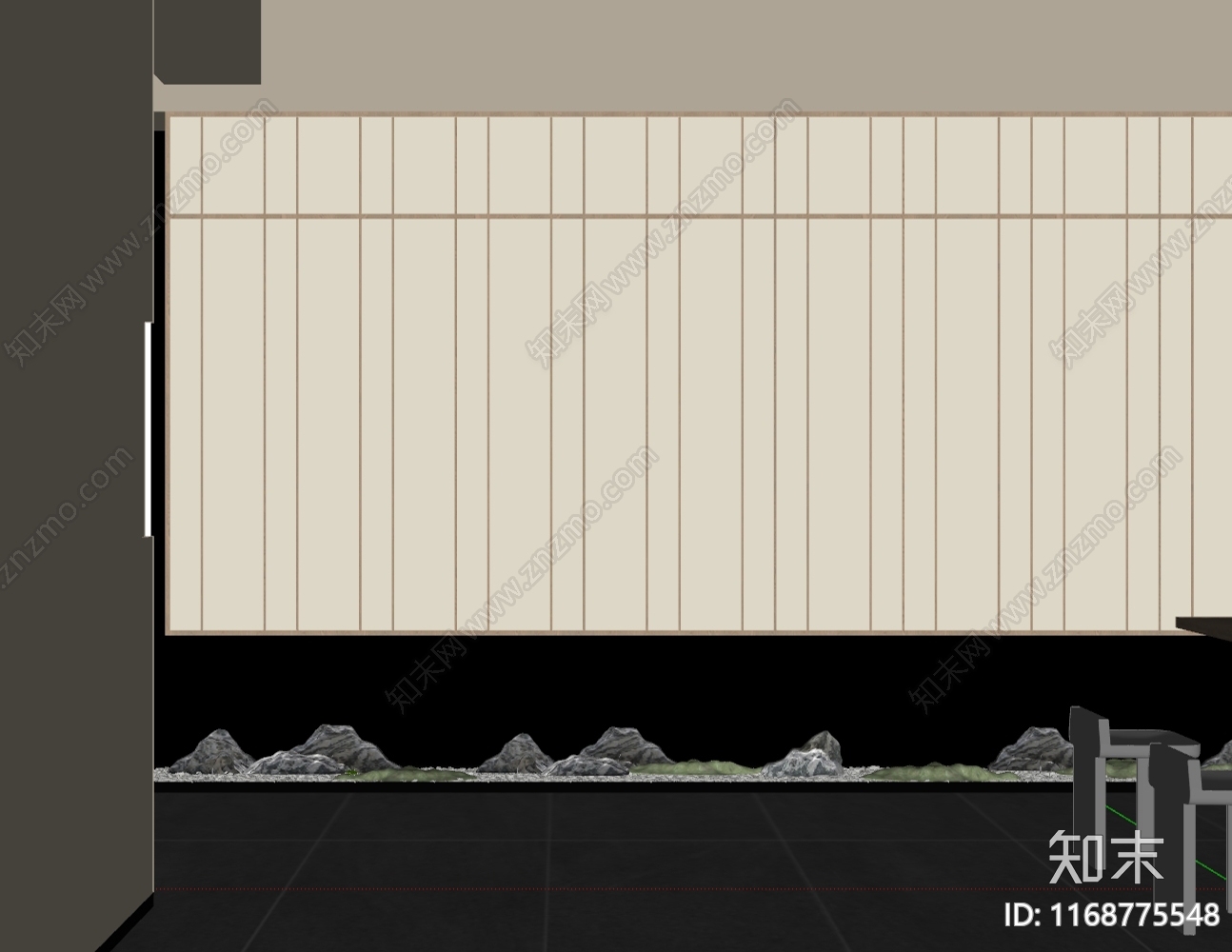 现代新中式室内景观SU模型下载【ID:1168775548】